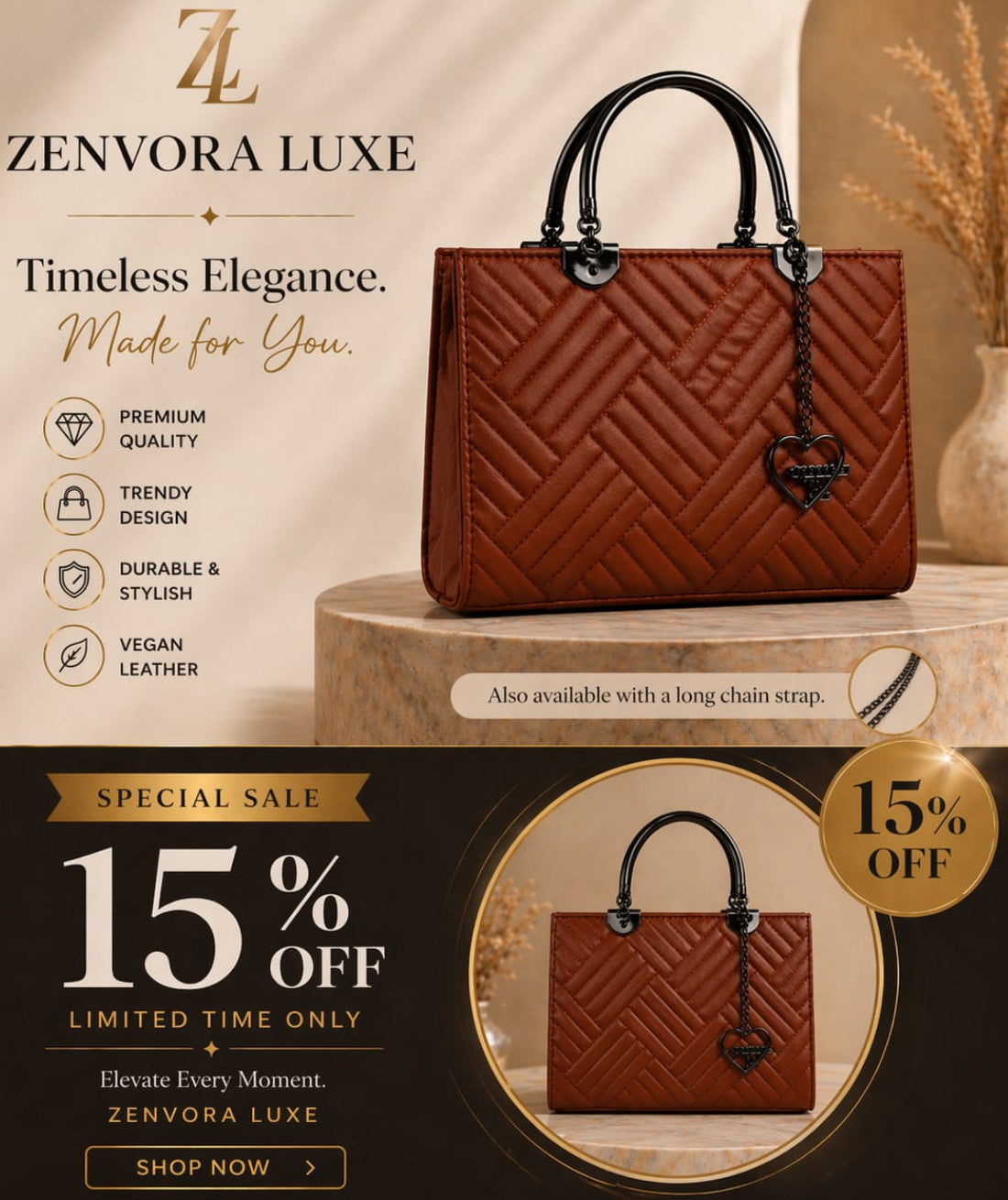 Zenvora Luxe Premium HandBag