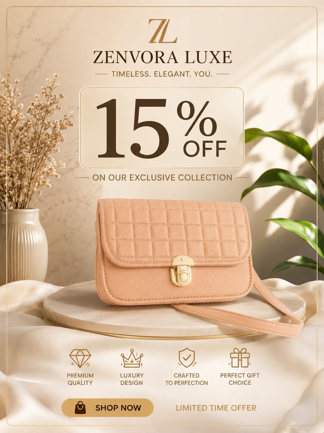 Quilted Flap Bag